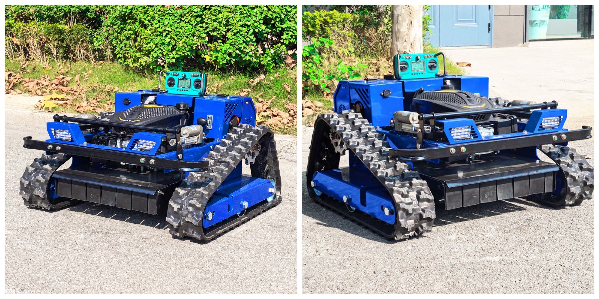 Gazla çalışan çim biçme makinesi