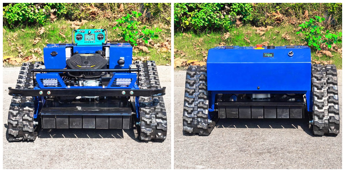 Gazla çalışan çim biçme makinesi